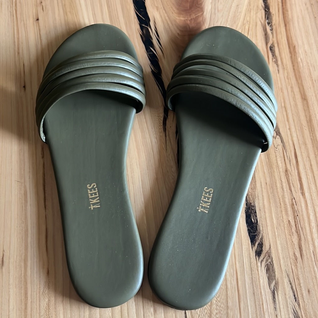 Tkees Serena Slide Sandal - Olive Green - Size 10 - New